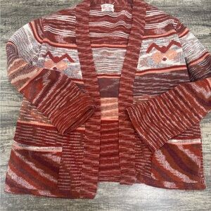 Vintage Kari Lynn 1970s Earth Tones Hippe Cardigan Sweater small